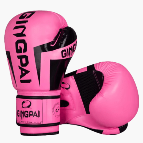 Gants de boxe pour femmes en rose, légers et résistants, parfaits pour l'entraînement et la compétition.