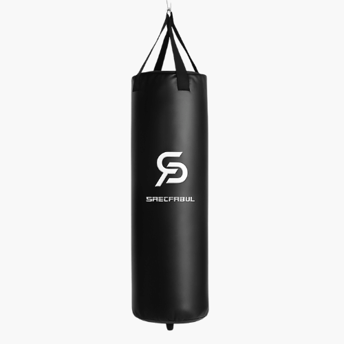 Sac de boxe d'entraînement noir idéal pour maison et salle, parfait pour améliorer votre technique et force.